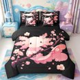 thumbnail image 1 of Manfei Ocean Animal Axolotl 7 Pieces Full Size Bedding Sets,3D Print Salamander Full Size Bed in a Bag,Black Reversible, 1 of 7