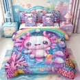 thumbnail image 1 of Manfei Ocean Axolotl 7-Piece Twin Bedding,Cute Animal Bedding Comforter Set,Polkadot Reversible, 1 of 7
