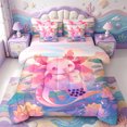thumbnail image 1 of Manfei Ocean Axolotl 7 Pieces Full Size Bedding Sets,Sealife Salamander Full Size Bed in a Bag,Pink Reversible, 1 of 7