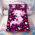 thumbnail image 1 of Manfei Ocean Axolotl Fitted Sheet Full,Watercolor Salamander Bed Set,3 Pieces,1 Fitted Sheet and 2 Pillowcases, 1 of 6