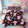 thumbnail image 1 of Manfei Ocean Axolotl Full Size Comforter Sets,Cartoon Salamander Bedding Comforter Set,Pink Reversible,3-Piece,1 Comforter and 2 Pillowcases, 1 of 7