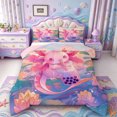 thumbnail image 1 of Manfei Ocean Axolotl Full Size Comforter Sets,Sealife Salamander Bedding Comforter Set,Pink Reversible,3 Pieces,1 Comforter and 2 Pillowcases, 1 of 7