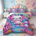thumbnail image 1 of Manfei Ocean Axolotl Queen Comforter Set,Cute Animal Comforter Sets Queen,Polkadot Reversible,3-Piece,1 Comforter and 2 Pillowcases, 1 of 7