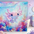 thumbnail image 1 of Manfei Ocean Axolotl Shower Curtain 72Wx78L,Colorful Amphibian Bath Curtain, 1 of 5
