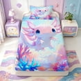 thumbnail image 1 of Manfei Ocean Axolotl Twin Fitted Sheet,Colorful Amphibian Bedding,2-Piece,1 Fitted Sheet and 1 Pillowcase, 1 of 6