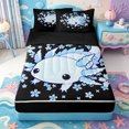 thumbnail image 1 of Manfei Ocean Axolotl Zipper Full Size Comforter Sets with Fitted Sheet and 2 Pillowcases,Magical Amphibian Zipper Bedding Set,Black Reversible,4pcs, 1 of 7