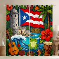 thumbnail image 1 of Manfei Ocean Frog Floral Kitchen Curtains,Pr Flag Black Out Curtains Pack of 2 (42x63 Each),Red Green Brown, 1 of 7