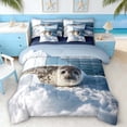 thumbnail image 1 of Manfei Ocean Glacier Seal Bedding Comforter Set for Kids Boys and Girls, Arctic Animal Print Full Bedding Set, Navy Reversible 7pcs, 1 of 6