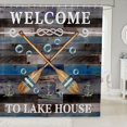 thumbnail image 1 of Manfei Ocean Paddle Anchor Shower Curtain 72Wx78L,Vintage Lake House Bath Curtain,Blue Gray, 1 of 6