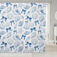 thumbnail image 1 of Manfei Ocean Seashell Bowknot Shower Curtain 72Wx78L,Ocean Sweet Bath Curtain, 1 of 5