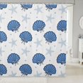 thumbnail image 1 of Manfei Ocean Shell Bowtie Shower Curtain 72Wx78L,Starfish Conch Bath Curtain, 1 of 5