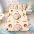 thumbnail image 1 of Manfei Ocean Theme Shell Fitted Sheet Full,Hawaii Holiday Coconut Tree Bed Set,3-Piece,1 Fitted Sheet and 2 Pillowcases, 1 of 6