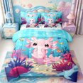 thumbnail image 1 of Manfei Ocean-Themed Axolotl 7 Pieces Full Size Bedding Sets,Animals Print Full Size Bed in a Bag,Colorful Stars Reversible, 1 of 7