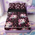 thumbnail image 1 of Manfei Ocean-Themed Axolotl Zipper Twin Comforter Sets with Fitted Sheet and 2 Pillowcases,Watercolor Salamander Print Zipper Bedding Set,Black Reversible,4-Piece, 1 of 7