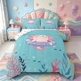 thumbnail image 1 of Manfei Ocean Wildlife Axolotl Full Size Comforter Sets,Kawaii Animals Pattern Bedding Comforter Set,Polkadot Reversible,3 Pieces,1 Comforter and 2 Pillowcases, 1 of 7
