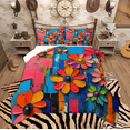 thumbnail image 1 of Manfei Oil Painting Daisy Queen Comforter Set, Girls Cute Flower Bedding Sets, Pink Blue Brush Strokes Bedding Comforter Set, Super Cozy Room Decor, 1 of 8