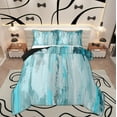 thumbnail image 1 of Manfei Oil Painting Ombre King Size Comforter Sets, Aesthetic Cyan Blue Bedding Comforter Set, Watercolor Art Bedding Set, Microfiber Bedroom Decor, Reversible 3pcs, 1 of 8