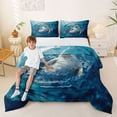 thumbnail image 1 of Manfei Oil Painting Seal Full Size Comforter Sets for Kids Boys and Girls, Ocean Animal Bedding Sets, Navy Reversible 3 Pieces, 1 Comforter and 2 Pillowcases, 1 of 6