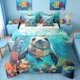 thumbnail image 1 of Manfei Oil Painting Underwater Seal Twin Bedding Sets for Kids Boys and Girls, Ocean Animal Print Bedding Comforter Set, Polka Dots Reversible 7 Pieces, 1 of 6