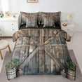 thumbnail image 1 of Manfei Old Barn Door 7-Piece Bedding Comforter Set,Rustic Farmhouse Cabin King Bedding Sets,Brown Green Bed Sheets For Men Women,Super Cozy Room Decor Reversible, 1 of 8