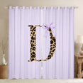 thumbnail image 1 of Manfei Old Fashion Letter D Monogrammed Black Out Curtains for Kids Teens,Vintage Leopard Print Initial Bow Curtains Pack of 2 (42x63 Each) for Girls Women,Breathable Home Decor, 1 of 6