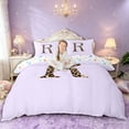 thumbnail image 1 of Manfei Old Fashion Letter R Monogrammed Duvet Cover Set for Kids Teens,Vintage Leopard Print Initial Bow Bedding Full for Girls Women,Luxury Bedroom Decor,3-Piece,No Comforter, 1 of 6