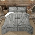 thumbnail image 1 of Manfei Old Wooden Board Bedding Comforter Set,Country Farmhouse Lodge Twin Comforter Sets,Rustic Western Farm Bedding Set For Adults,Microfiber Bedroom Decor Reversible,2 Pieces, 1 of 8