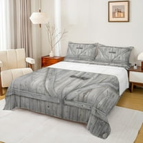 Manfei Old Wooden Board Twin Sheet Sets,Country Farmhouse Lodge Twin Fitted Sheet,Rustic Western Farm Flat Sheet For Adults,Microfiber Bedroom Decor,3 Pieces