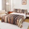thumbnail image 1 of Manfei Old Wooden Strip Full Size Sheets,Rustic Farmhouse Bed Sheets,Brown Beige Sheet Sets For Teens,Ultra Soft Home Decor,4-Piece, 1 of 7