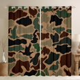 thumbnail image 1 of Manfei Olive Drab Camouflage Curtains Pack of 2 (42x84 Each), Square Geometric Curtains Blackout, Cartoon Cartoon Bedroom Curtains, Window Curtains Bedroom Decor, 1 of 6