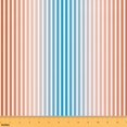 Manfei Orange Blue Stripe Fabric by the Yard 1 Yard, Azure Line Home ...