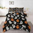thumbnail image 1 of Manfei Orange Cute Ghost Bedding Comforter Set, Halloween Stars Print Twin Comforter Sets, Gothic Bat Animal Reversible Bedding Set, Luxury Bedroom Decor, 2 Pieces, 1 of 8