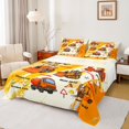 thumbnail image 1 of Manfei Orange Graffiti Queen Sheet Sets,Excavator Bulldozer Truck Flat Sheet,Construction Vehicles Queen Fitted Sheet For Boys,Luxury Bedroom Decor,4pcs, 1 of 7