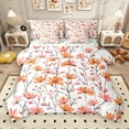 thumbnail image 1 of Manfei Orange Groovy Floral 7-Piece Bedding Comforter Set for Kids, Rustic Plant Botanical King Bedding Sets, Kawaii Cartoon Reversible Bed Sheets, Breathable Home Decor, 1 of 8