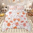 thumbnail image 1 of Manfei Orange Groovy Floral Bedding Comforter Set for Kids, Rustic Plant Botanical Twin Comforter Sets, Kawaii Cartoon Reversible Bedding Set, Microfiber Bedroom Decor, 2 Pieces, 1 of 9
