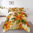 thumbnail image 1 of Manfei Orange Leaves 2pcs Bedding Comforter Set,Autumn Fall Twin Comforter Sets,Botanical Plants Breathable Bedding Set,Luxury Teens Bedroom Decor,Reversible, 1 of 8