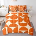 thumbnail image 1 of Manfei Orange Modern Minimalism Bedding Comforter Set 7pcs, Abstract Geometric Queen Bedding Sets, Teen Child Kid Adult Reversible Queen Sheet Sets, Breathable Home Decor, 1 of 7