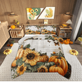 thumbnail image 1 of Manfei Orange Pumpkin Bedding Sets Twin with Comforter, Rustic Sunflower Duvet Insert, Fall Harvest Reversible Comforter Sets Twin Size, Lightweight Room Decorative, 2pcs, 1 of 8