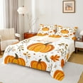 thumbnail image 1 of Manfei Orange Pumpkin Twin Sheet Sets,Rustic Farmhouse Cabin Twin Fitted Sheet,Thanksgiving Day Flat Sheet,Lightweight Room Decoration,3-Piece, 1 of 7
