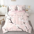 thumbnail image 1 of Manfei Oriental Cherry Bedding Comforter Set 7 Pieces,Peach Blossom Full Bedding Set,Pink Flower Floral Fitted Sheet Flat Sheet For Girl,Super Cozy Room Decor,Reversible, 1 of 8