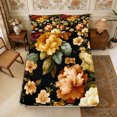 thumbnail image 1 of Manfei Oriental Flower Peony Fitted Sheet Full 3 Pieces,Spring Garden Bed Set,1 Fitted Sheet and 2 Pillowcases, 1 of 6