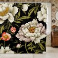 thumbnail image 1 of Manfei Oriental Flower Peony Shower Curtain 72Wx78L,Spring Garden Bath Curtain, 1 of 6