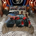 thumbnail image 1 of Manfei Orr-Road Truck Queen Comforter Set,American Flag Bedding Sets,Red Brown Bedding Comforter Set For Teens,Ultra Soft Home Decor Reversible,3 Pieces, 1 of 9
