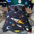 thumbnail image 1 of Manfei Outdoor Spacecraft 7pcs Bedding Comforter Set,Colorful Graffiti Queen Bedding Sets,Colorful Stars Print Queen Sheet Sets For Boy Teens,Luxury Bedroom Decor Reversible, 1 of 8