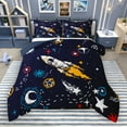 thumbnail image 1 of Manfei Outdoor Spacecraft Queen Comforter Set,Colorful Graffiti Bedding Sets,Colorful Stars Print Bedding Comforter Set For Boy Teens,Luxury Bedroom Decor Reversible,3-Piece, 1 of 9