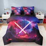 Manfei Outer Space Planet Twin Bedding, Crossed Pink Sword Bedding ...