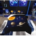 thumbnail image 1 of Feelyou Outer Space Queen Comforter Set, Psychedelic Saturn Planet Bedding Sets, Track Line Bedding Comforter Set, Breathable Bedroom Decor, 3-Piece, 1 of 8