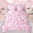 thumbnail image 1 of Manfei Paisley 7-Piece Bedding Comforter Set,Retrp Rustic Flower King Bedding Sets,Pink White Bed Sheets For Girl,Luxury Bedroom Decor Reversible, 1 of 8