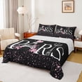 thumbnail image 1 of Homewish Paris Eiffel Tower Full Size Sheets, Romantic Bling Stars Flower Bed Sheets, Black Pink Fashion Sheet Sets, Super Cozy Room Decor, 4-Piece, 1 of 7