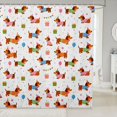 thumbnail image 1 of Manfei Party Dachshund Shower Curtain 72Wx84L, Gift Balloon Bathroom Shower Curtain, White Brown, 1 of 5